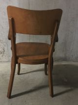 Fauteuil bridge en bois années 50