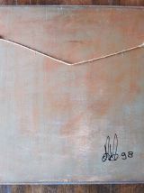 Œuvre originale d'art brut "Le prisonnier" collage,