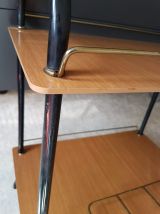 desserte mini-bar vintage 2 plateaux formica marron 