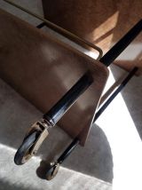 desserte mini-bar vintage 2 plateaux formica marron 