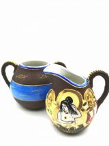 Pot à lait et sucrier porcelaine asiatique