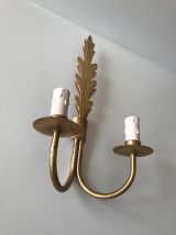 Applique murale vintage dorée grande feuille