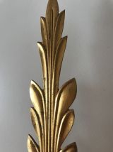 Applique murale vintage dorée grande feuille