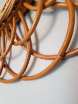 Miroir Soleil Rotin Vintage forme de fleur