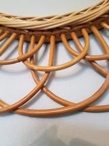 Miroir Soleil Rotin Vintage forme de fleur