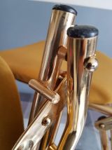 2 chaises vintage Eyrel couleur moutarde 