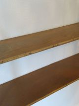 Grande étagère murale rotin &amp; bois 60s TBE