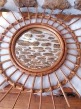 Miroir soleil Rotin