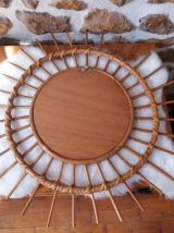 Miroir soleil Rotin