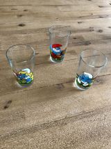 Carafe et 6 verres schtroumpfs