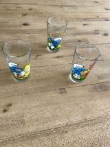 Carafe et 6 verres schtroumpfs