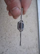 ancienne broche argent serti d'une hématite