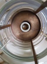 Rare lampe BBT  numérotée en bronze et lentille en verre