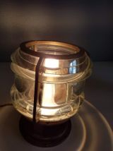 Rare lampe BBT  numérotée en bronze et lentille en verre