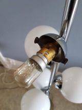 lampadaire  opalines pied métal chromé année 1974