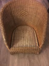 Fauteuil en osier vintage