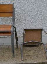 Chaises scolaires des années 70 lot de 3