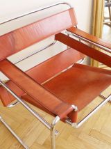 Fauteuil Wassily B3 de Marcel Breuer 90's cuir cognac
