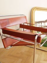 Fauteuil Wassily B3 de Marcel Breuer 90's cuir cognac