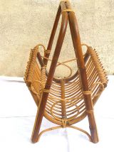 porte-revue  en rotin  , vintage année  60-70
