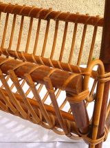 porte-revue  en rotin  , vintage année  60-70