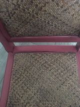 Chaise enfant vintage en bois, repeinte, assise et dosseret 