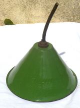 abat-jour, suspension  en acier  émaillé, vintage