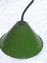 abat-jour, suspension  en acier  émaillé, vintage
