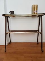 Console Ciatti, bois, verre et métal