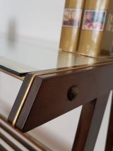 Console Ciatti, bois, verre et métal