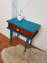 Chevet à tiroir plaqué noyer