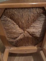 4  chaises en hêtre assise paille