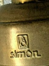 Lampe de chevet en bronze et laiton signé simon 