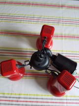 suspension vintage noire Vrieland design avec 3 spots métal 