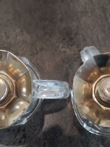 2 Salerons verre et métal argenté