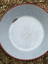 bassine en  acier  émaillé , vintage