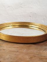 Miroir oval bois doré 26x20