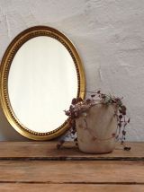 Miroir oval bois doré 26x20