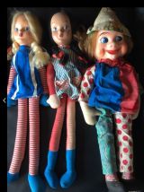 Lot poupées et clown vintage 
