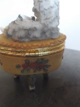 Ancien pilulier décoré chat