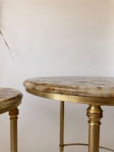 Tables gigognes marbre et laiton