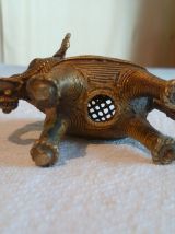 Mignon petit éléphant laiton ajouré Rajasthan