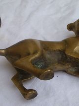 chat  en laiton massif , vintage