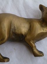 chat  en laiton massif , vintage