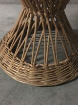 Table basse en rotin années 60