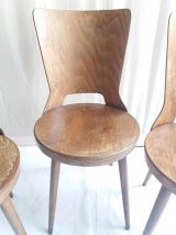 LOT DE 3 CHAISES VINTAGE BAUMANN "MODELE DOVE"