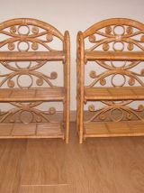 paire d'étagères rotin Peacock