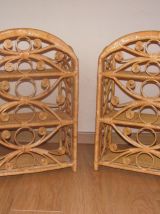 paire d'étagères rotin Peacock