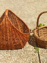 lot de 2 paniers  en osier , vintage