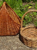 lot de 2 paniers  en osier , vintage